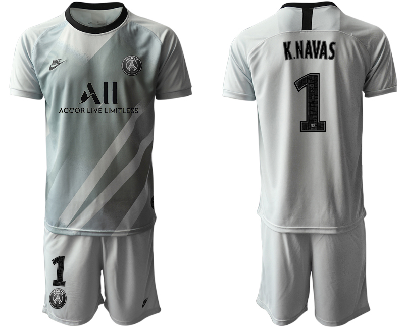 Men 2020-2021 club Paris St German grey goalkeeper #1 Soccer Jerseys->paris st german jersey->Soccer Club Jersey